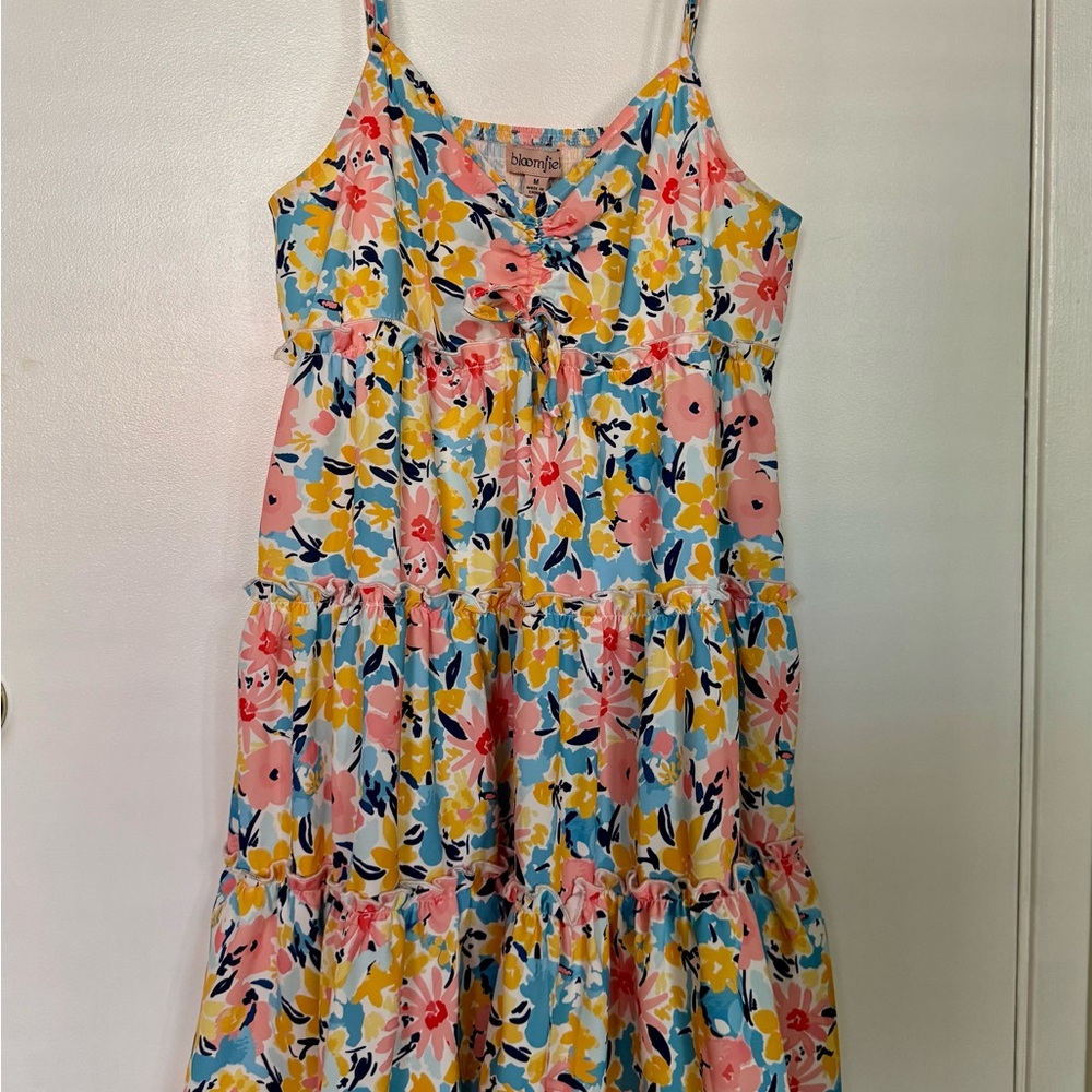Bloomfield Pink and Yellow Ruffled Tiered Sundress